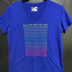 EUC Under Armour Blue Shirt Girls Youth XL